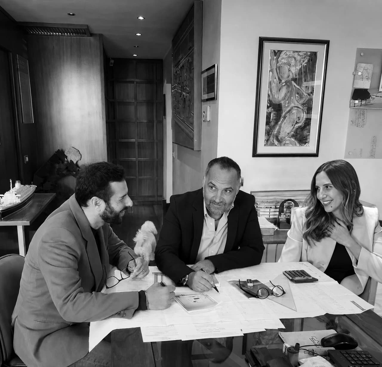 Il team dello Studio Tiberi al lavoro sui progetti